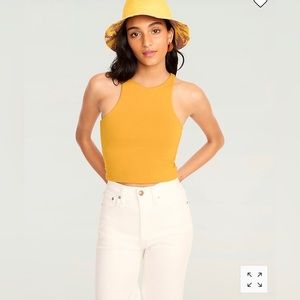 J crew FormKnit high-neck cropped cutaway tank